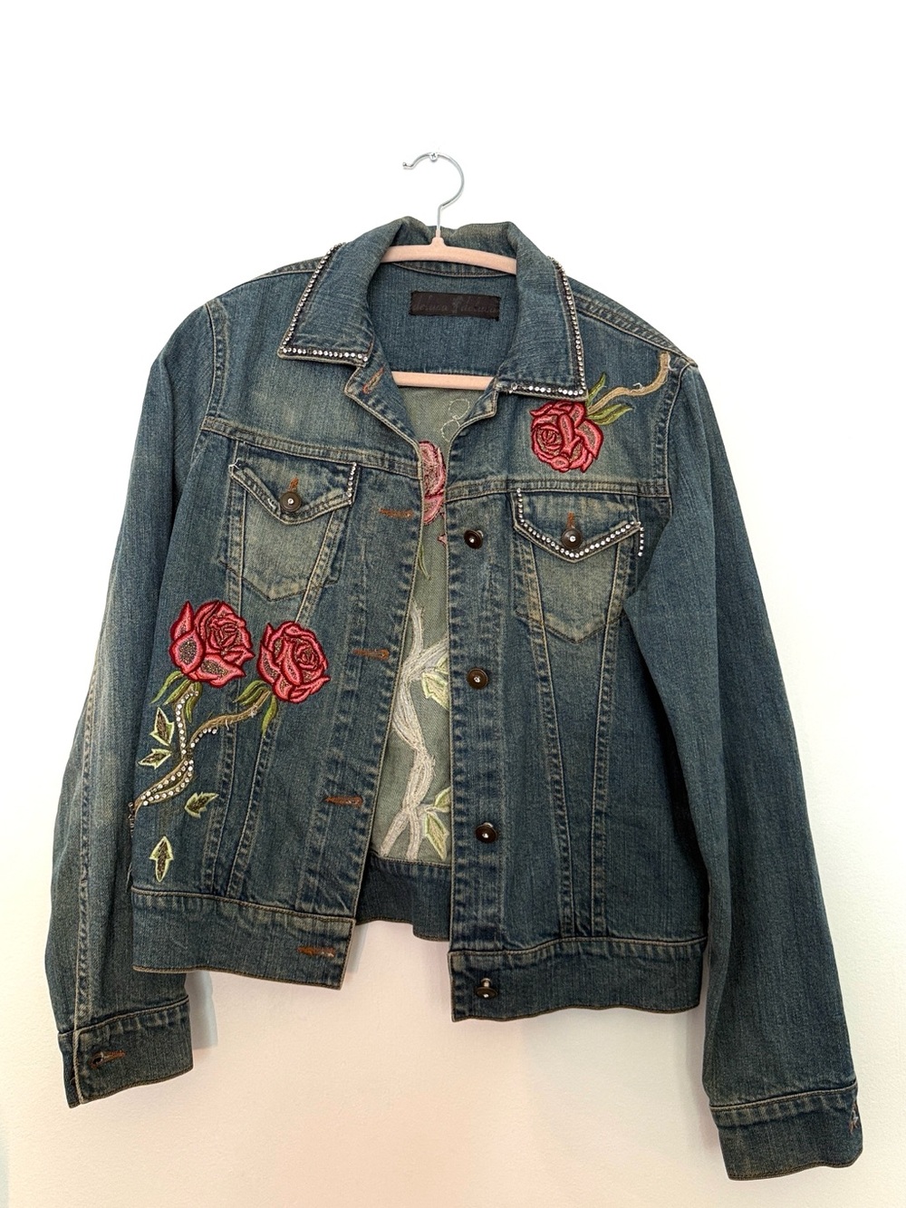 Rose Embrodiered Denim Jacket